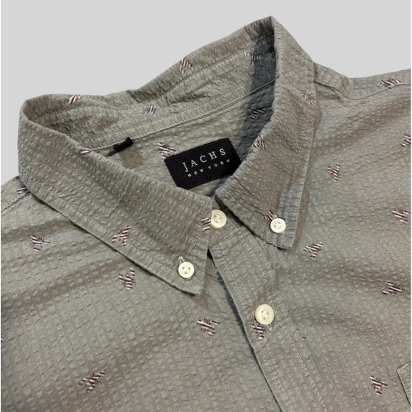 Jachs Other - Jachs New York Men's Large Lobster Print Seersucker Short Sleeve Button Down